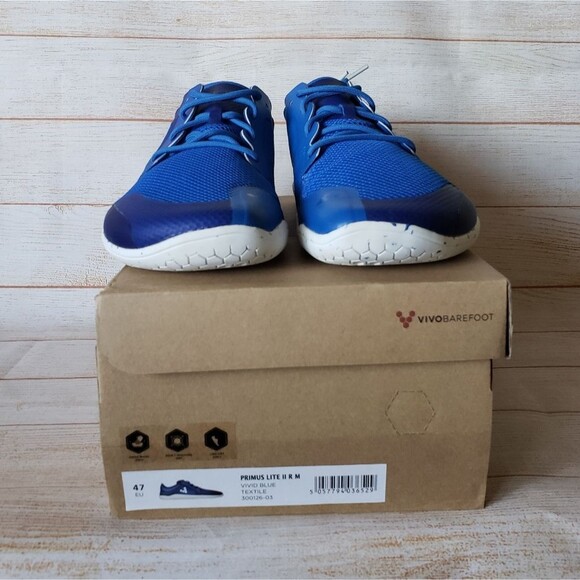 Vivobarefoot Primus Lite II R Vivid Blue Textile Walking Running Outdoor Sneaker
